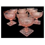 (10) Pink Depression Ms America Sherbet Bowls