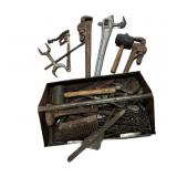 Estate Metal Tool Box & Tools