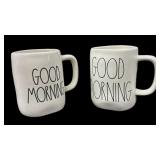 RAE DUNN Pair Good Morning Mugs