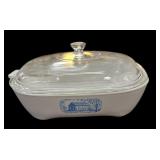 Rare Blue Colonial House Corning Ware Casserole