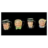 (4) Miniature Royal Doulton Toby Mugs