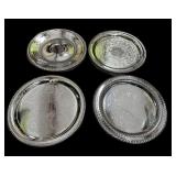 (4) Silver Serving Trays