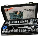 40 Pc 1/4 ï¿½ & 3/8 ï¿½  SAE & Metric Combo Socket