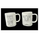 RAE DUNN MOM & PAPA BEAR MUGS