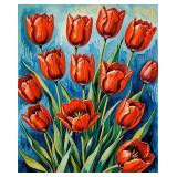 Swirling Red Tulips Limited Edition Van Gogh LTD