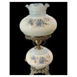 19.5 ï¿½  Blue Floral Hurricane Lamp