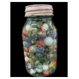 Blue Ball Mason Quart Jar Marbles