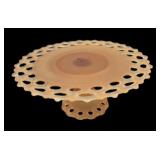 Vtg Westmoreland Peach Pedestal Cake Stand