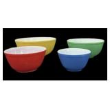 (4) Pc Primary Color Pyrex Bowl Set