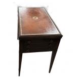 Vintage Mahogany Leather Inlaid Top End Table