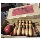 Vintage Five-Pins Bowling Game