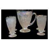 Iris Pitcher & 6 Glasses