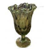 Fenton 1950s 8.5 ï¿½ Green Vase