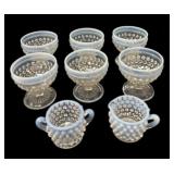 (6) Opalescent Sherbets & Cream and Sugar