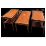 Leather Inlaid Coffee & End Tables