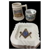 Mustache Cup, German Stein & Ashtray