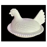 Milk Glass Hen on Nest