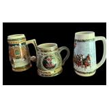 (3) Budweiser Steins