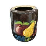 Fruit Painted Crock (Interior Chip)