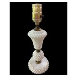 Hobnail Milk Glass Lamp