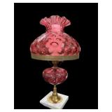 19 ï¿½ Fenton Cranberry Coin Dot Lamp