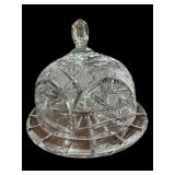 9 x 10.5 ï¿½ Heavy Crystal Cut Cheese Dish (See