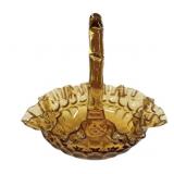 8.5 ï¿½ Vintage Fenton Amber Basket