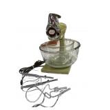 Vintage Avocado Green  Sunbeam Mixer Set