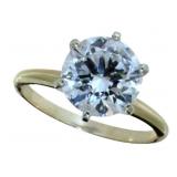 14kt Gold 3.03 ct VVS Lab Diamond Solitaire Ring