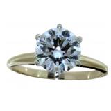14k Gold 2.10 ct Round Lab Diamond Ring