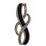 Elegant Fancy Blue Diamond Accented Pendant