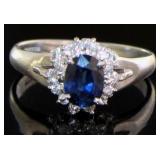 Platinum Brilliant Natural Sapphire & Diamond Ring