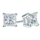 14kt Gold 3.01 ct Princess Cut Lab Diamond Earring