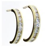 14kt Gold 1.00 ct Channel Set Diamond Earrings