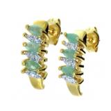 Quality Natural Emerald & Diamond Earrings
