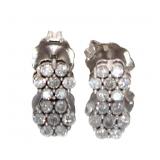 Natural 1/5 ct Diamond Flower Stud Earrings