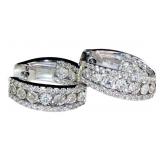 14kt Gold 1.00 ct Inside Out Diamond Hoop Earrings