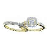 10k Gold Cushion Cut 2/5 ct Natural Diamond Bridal