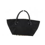 Burberry Black Nylon Nova Check  Mini Hand Bag