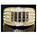 10kt Gold 1.50 ct Black & White Diamond Ring