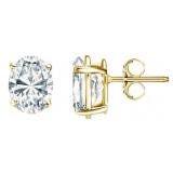 14kt Gold 4.03 ct Oval Lab Diamond Earrings