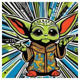 Yoda Burst Hand Signed by Charis