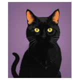 Portrait Of Black Cat Limited Edition Giclee