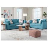 Ashley Keerwick Teal Contemporary Sofa & Love Seat