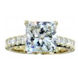 14k Gold 4.83 ct Princess Cut VVS Lab Diamond Ring