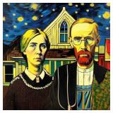American Gothic Starry Night LTD EDT Van Gogh LTD