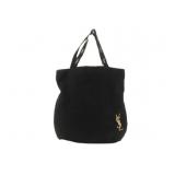 Yves Saint Laurent Black Canvas Logo Tote Bag
