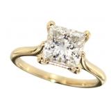 14k Gold 2.30 ct Princess Cut VS Lab Diamond Ring