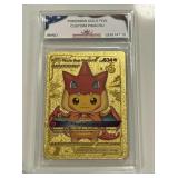 Pokï¿½mon Gold Foil Custom Pikachu Card