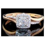 10kt Rose Gold 1/4 ct Natural Diamond Ring